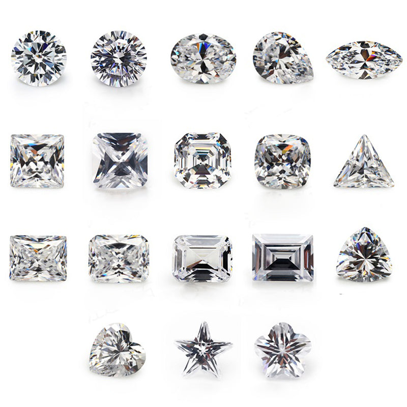 1 Set 18 Different Shape Loose CZ Stones 5A White Cubic Zircoia Stone Set