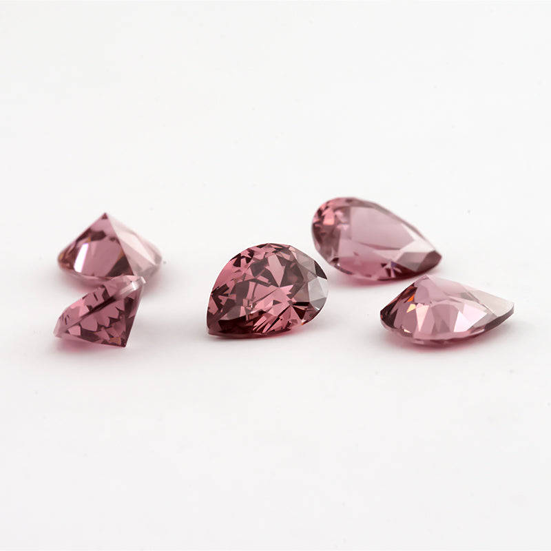 Size 3x5~10x12mm 5A Pear Cut Rhodolite Color CZ Stone Loose Cubic Zirconia Synthetic Gemstone for Jewelry