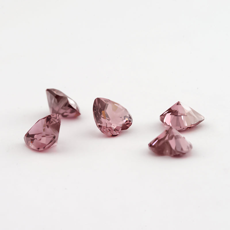 Size 3x3-10x10mm 5A Heart Cut Rhodolite Color CZ Stone Loose Cubic Zirconia Synthetic Gemstone for Jewelry