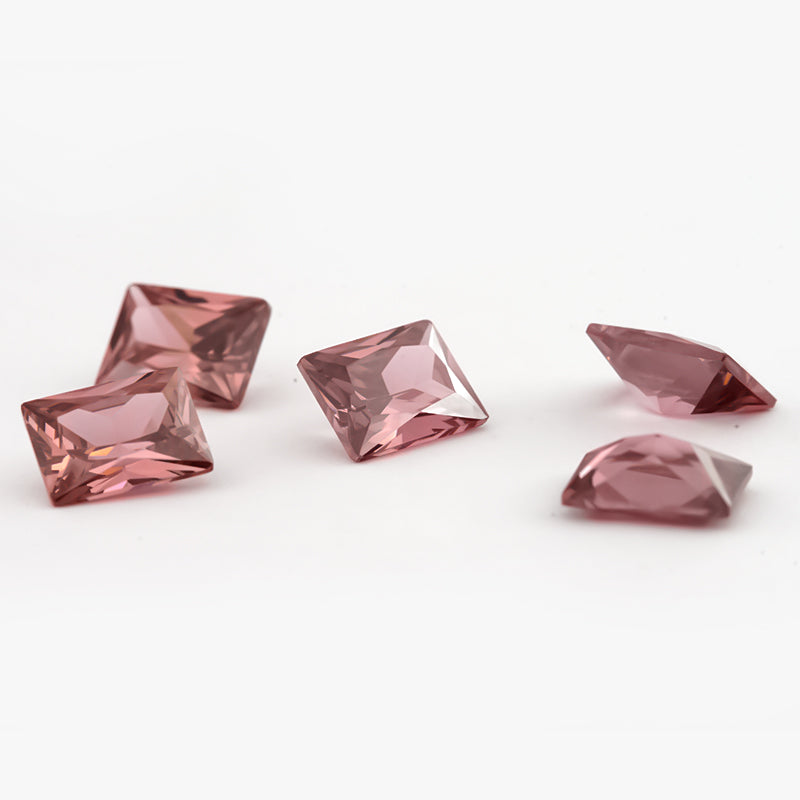 Size 3x5-9x11mm 5A Rectangle Cut Rhodolite Color CZ Stone Loose Cubic Zirconia Synthetic Gemstone for Jewelry Making