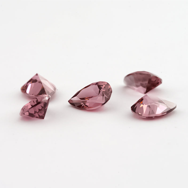 Size 3x5~10x12mm 5A Pear Cut Rhodolite Color CZ Stone Loose Cubic Zirconia Synthetic Gemstone for Jewelry