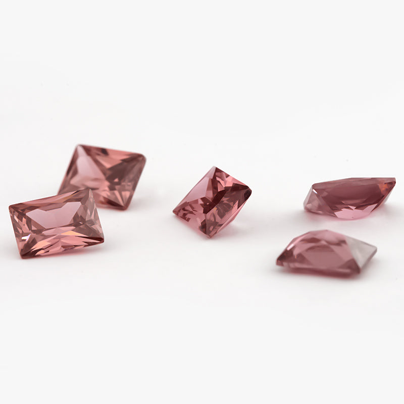 Size 3x5-9x11mm 5A Rectangle Cut Rhodolite Color CZ Stone Loose Cubic Zirconia Synthetic Gemstone for Jewelry Making