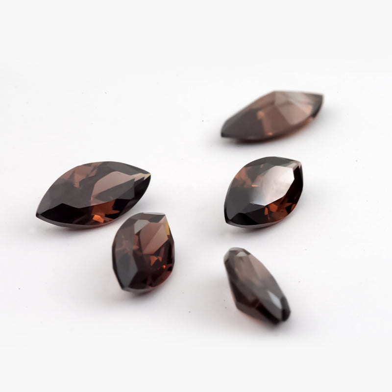 Size 2x4~8x16mm 5A Marquise Cut Coffee Color CZ Stone Loose Cubic Zirconia Synthetic Gemstone for Jewelry