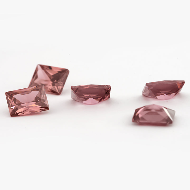 Size 3x5-9x11mm 5A Rectangle Cut Rhodolite Color CZ Stone Loose Cubic Zirconia Synthetic Gemstone for Jewelry Making