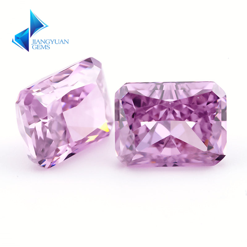 Size 6x8mm~7x9mm 04#Rose Red Octangle Radiant Crushed Ice Cut Cubic Zirconia Stone 5A Loose CZ Synthetic Gemstone for Jewelry Making