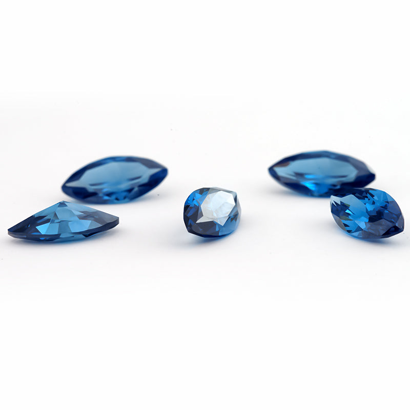 Size 2x4~8x16mm 5A Marquise Cut Blue CZ Stone Loose Cubic Zirconia Synthetic Gemstone for Jewelry