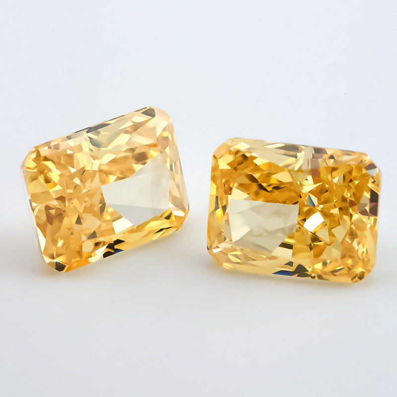 Size 6x8mm~7x9mm 05#Light Yellow Octangle Radiant Crushed Ice Cut Cubic Zirconia Stone 5A Loose CZ Synthetic Gemstone for Jewelry Making