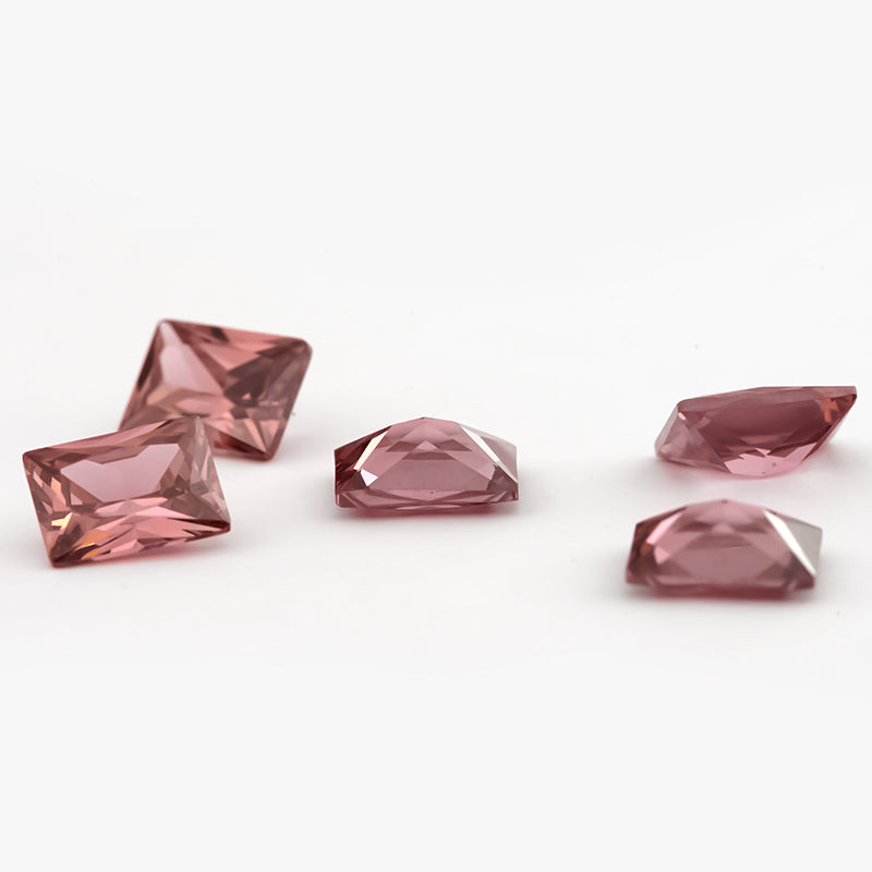 Size 3x5-9x11mm 5A Rectangle Cut Rhodolite Color CZ Stone Loose Cubic Zirconia Synthetic Gemstone for Jewelry Making