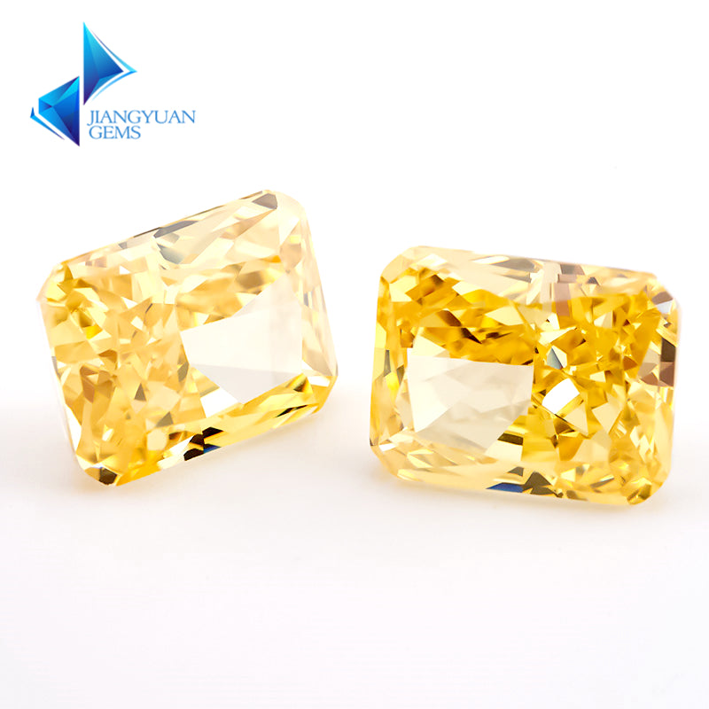 Size 6x8mm~7x9mm 05#Light Yellow Octangle Radiant Crushed Ice Cut Cubic Zirconia Stone 5A Loose CZ Synthetic Gemstone for Jewelry Making