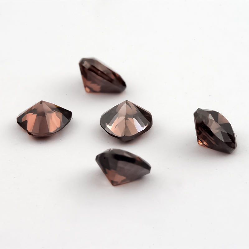 Size 3x3-10x10mm 5A Heart Cut Coffee Color CZ Stone Loose Cubic Zirconia Synthetic Gemstone for Jewelry