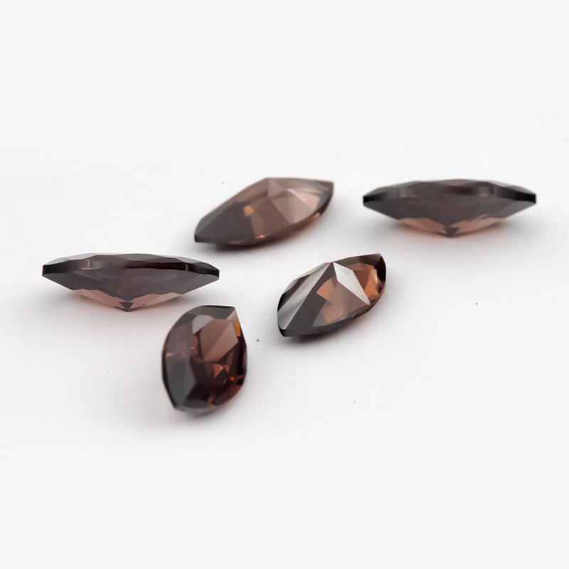 Size 2x4~8x16mm 5A Marquise Cut Coffee Color CZ Stone Loose Cubic Zirconia Synthetic Gemstone for Jewelry