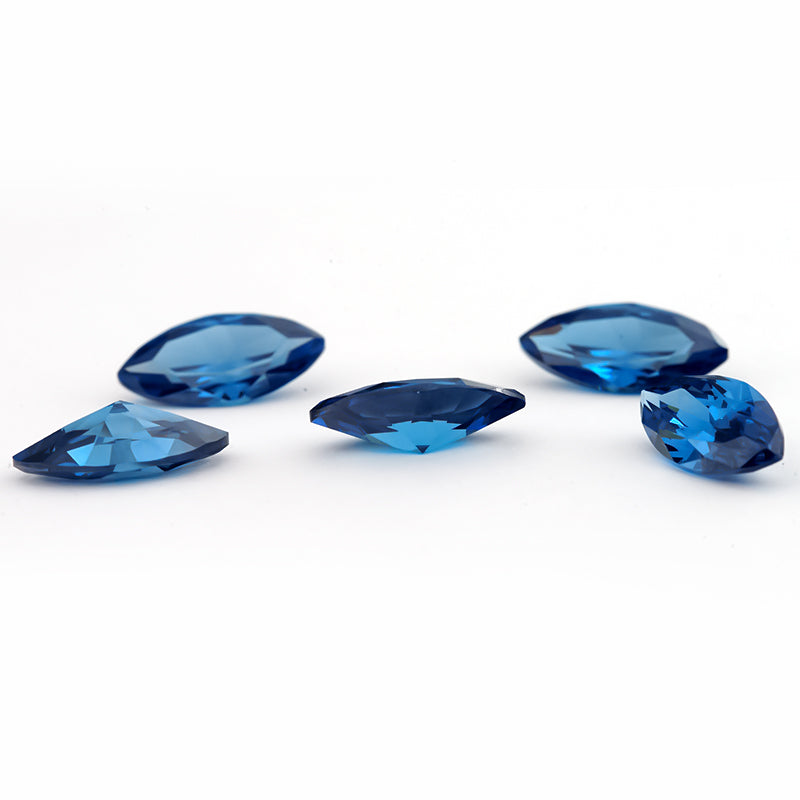 Size 2x4~8x16mm 5A Marquise Cut Blue CZ Stone Loose Cubic Zirconia Synthetic Gemstone for Jewelry