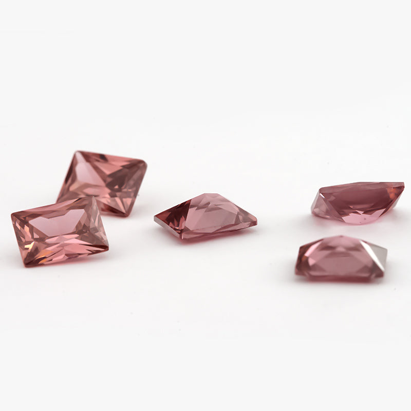 Size 3x5-9x11mm 5A Rectangle Cut Rhodolite Color CZ Stone Loose Cubic Zirconia Synthetic Gemstone for Jewelry Making