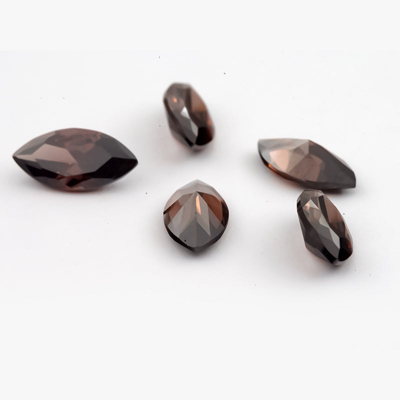 Size 2x4~8x16mm 5A Marquise Cut Coffee Color CZ Stone Loose Cubic Zirconia Synthetic Gemstone for Jewelry