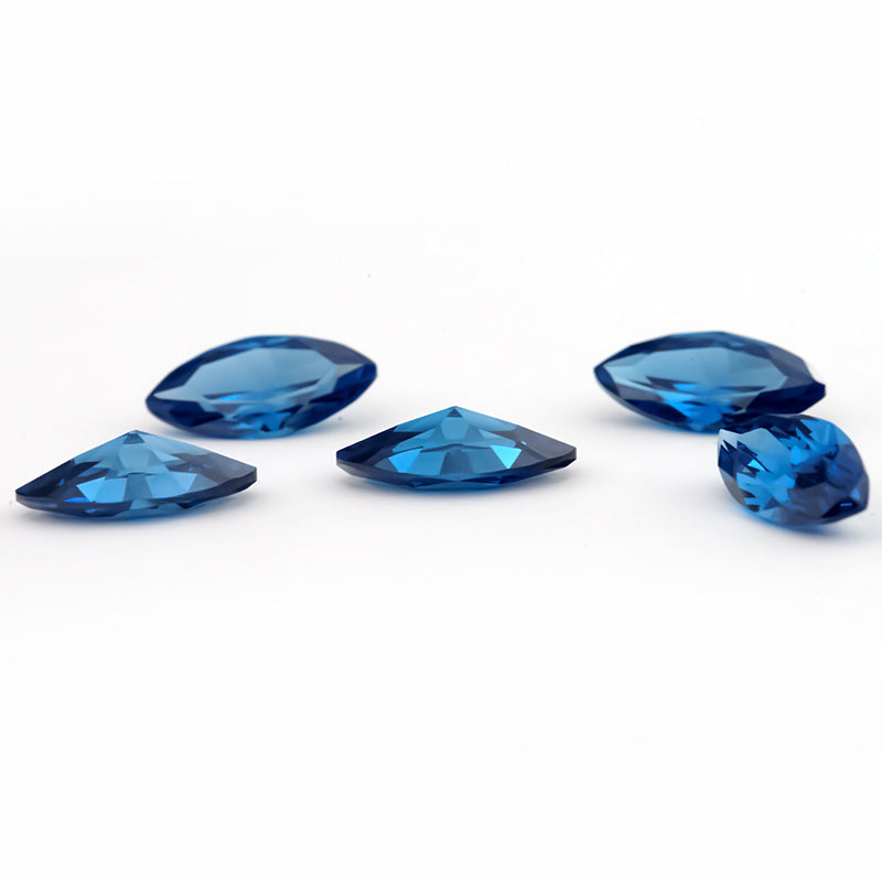 Size 2x4~8x16mm 5A Marquise Cut Blue CZ Stone Loose Cubic Zirconia Synthetic Gemstone for Jewelry