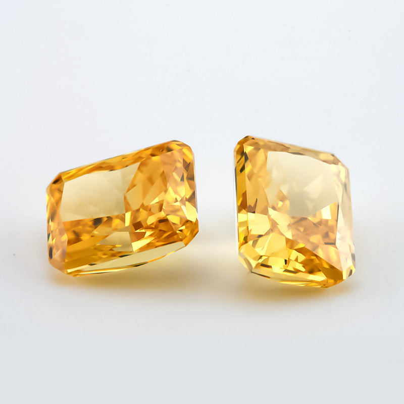 Size 6x8mm~7x9mm 07#Dark Yellow Octangle Radiant Crushed Ice Cut Cubic Zirconia Stone 5A Loose CZ Synthetic Gemstone for Jewelry Making