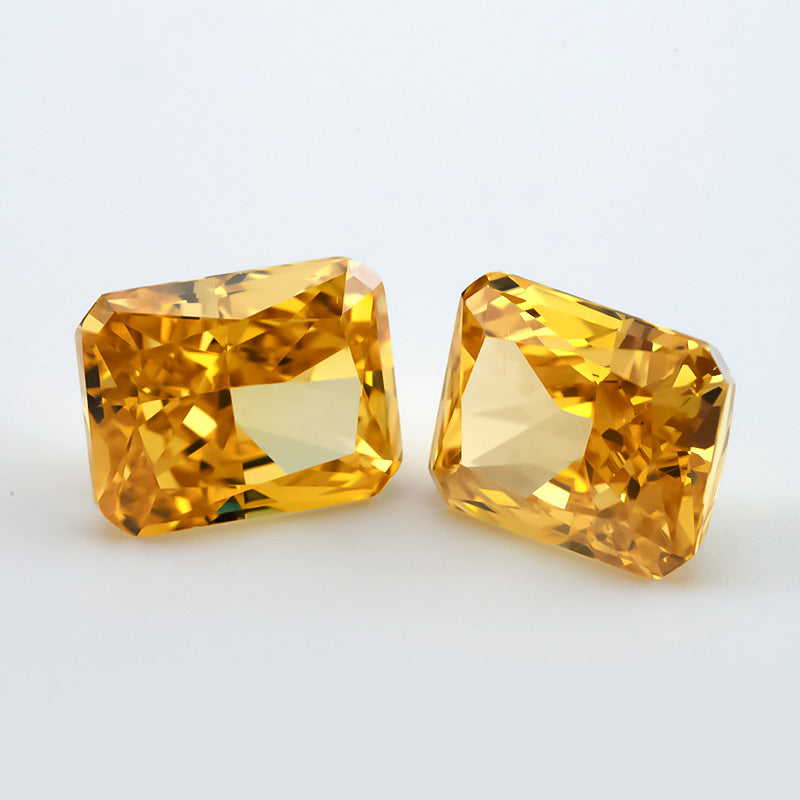 Size 6x8mm~7x9mm 07#Dark Yellow Octangle Radiant Crushed Ice Cut Cubic Zirconia Stone 5A Loose CZ Synthetic Gemstone for Jewelry Making