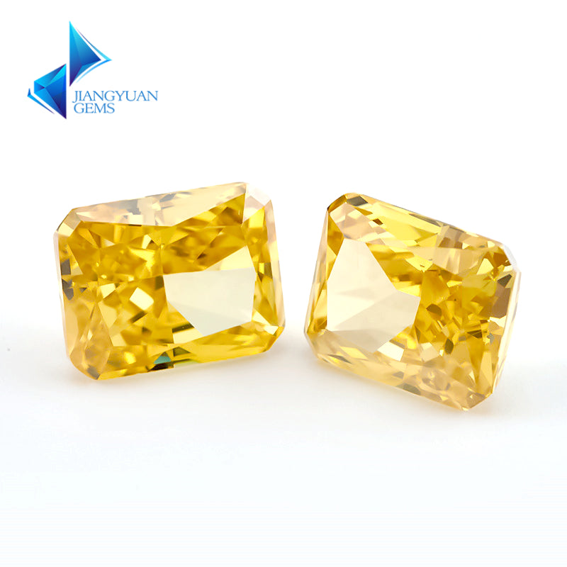 Size 6x8mm~7x9mm 07#Dark Yellow Octangle Radiant Crushed Ice Cut Cubic Zirconia Stone 5A Loose CZ Synthetic Gemstone for Jewelry Making