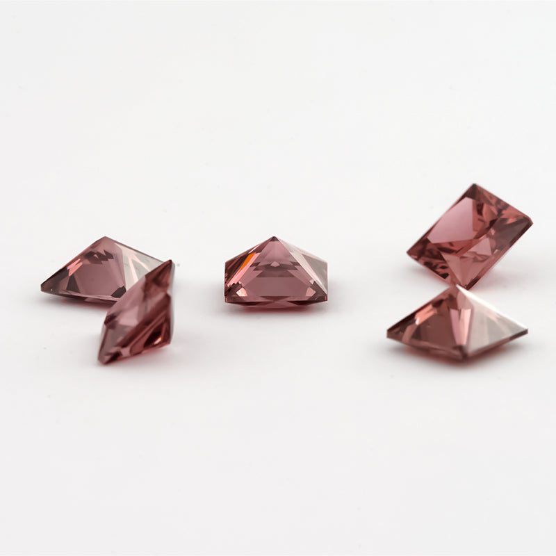 Size 3x3-10x10mm 5A Square Princess Cut Rhodolite Color CZ Stone Loose Cubic Zirconia Synthetic Gemstone for Jewelry Making
