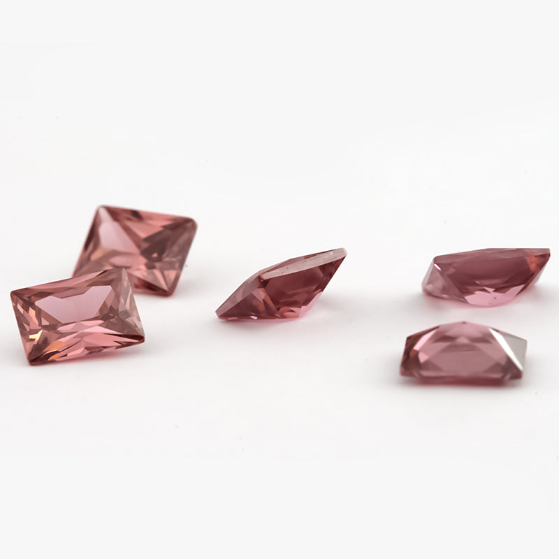 Size 3x5-9x11mm 5A Rectangle Cut Rhodolite Color CZ Stone Loose Cubic Zirconia Synthetic Gemstone for Jewelry Making