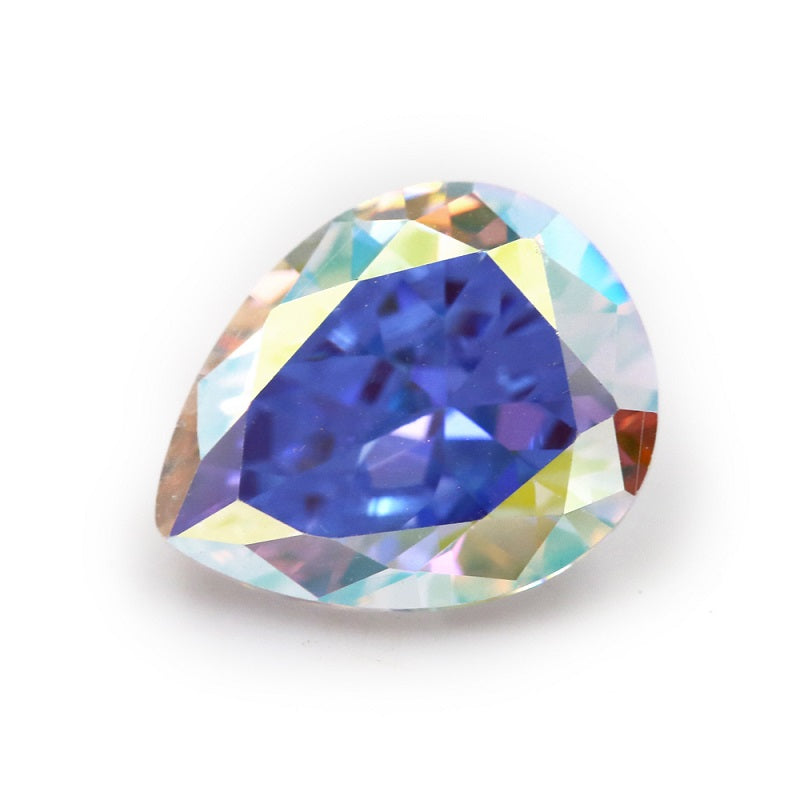 50pcs 3x5-10x12mm 5A Pear Cut Plating AB Color CZ Stone Loose Cubic Zirconia Synthetic Gemstone for Jewelry