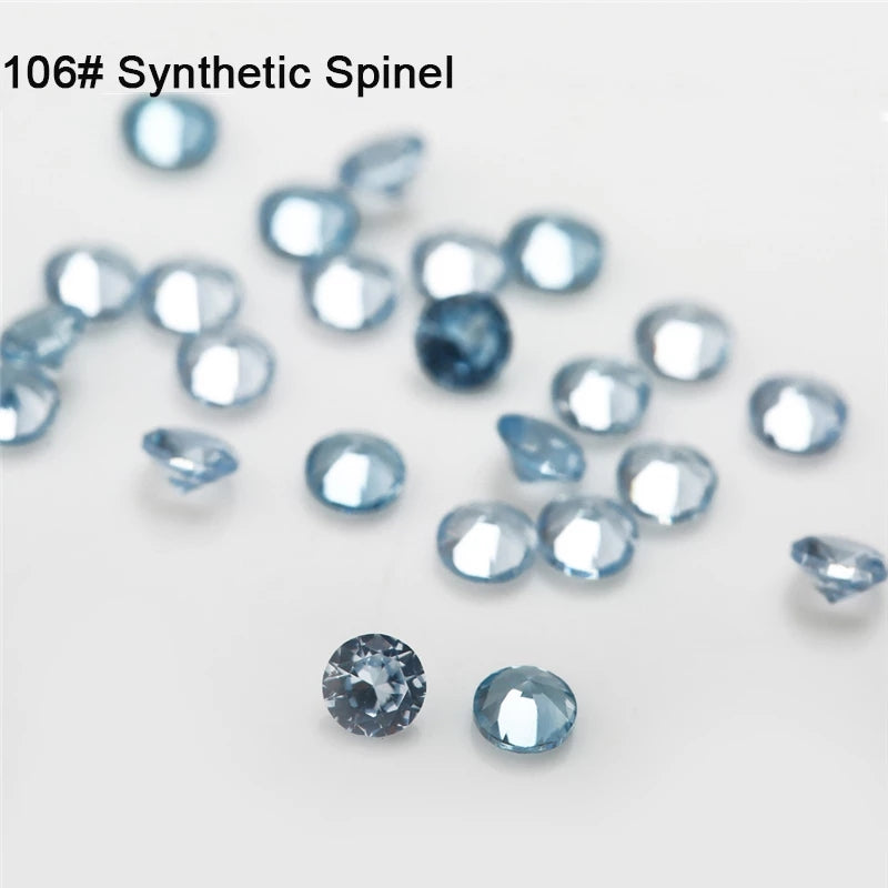 Size 1.0~3.0mm Round Cut 106# Color Blue Stone Loose Spinel Synthetic Gemstone for Jewelry