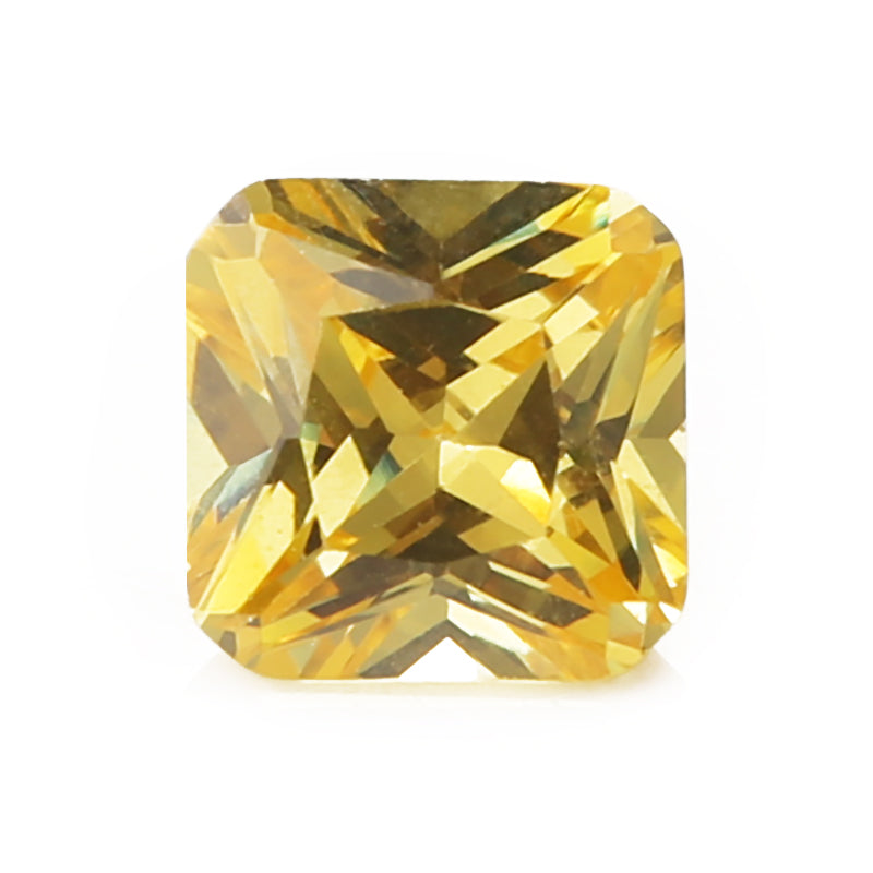 50pcs 3x3-10x10mm 5A Square Octangle Cut Golden Yellow CZ Stone Loose Cubic Zirconia Synthetic Gemstone for Jewelry