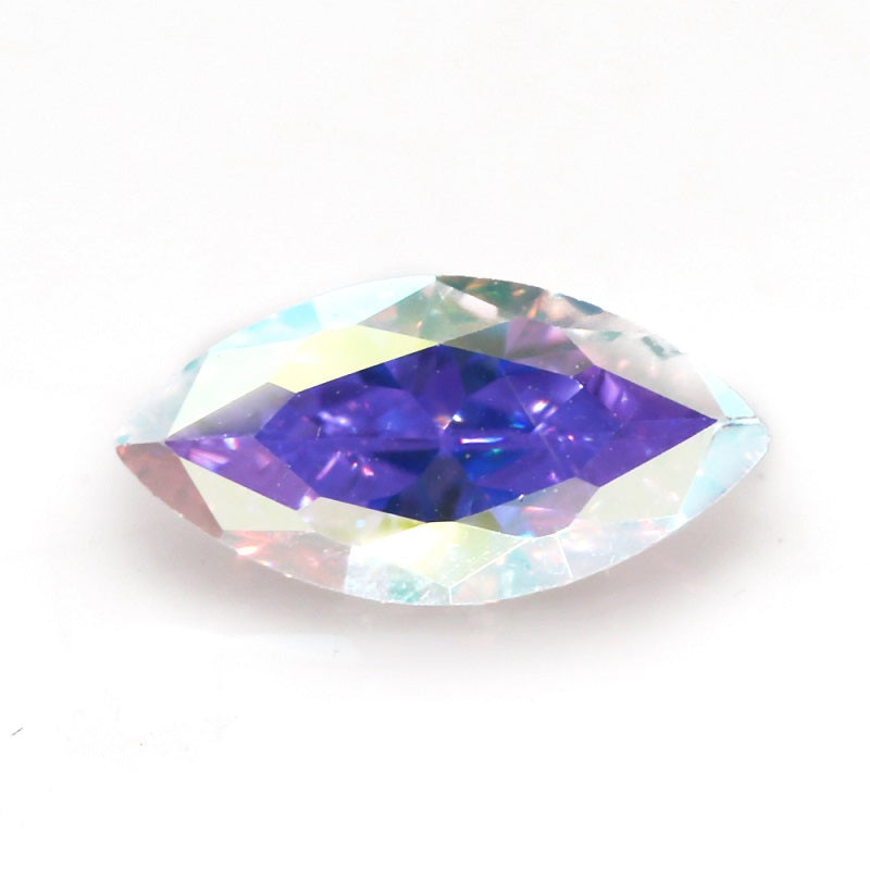 Size 3x6-10x20mm 5A Marquise Cut Plating AB Color CZ Stone Loose Cubic Zirconia Synthetic Gemstone for Jewelry