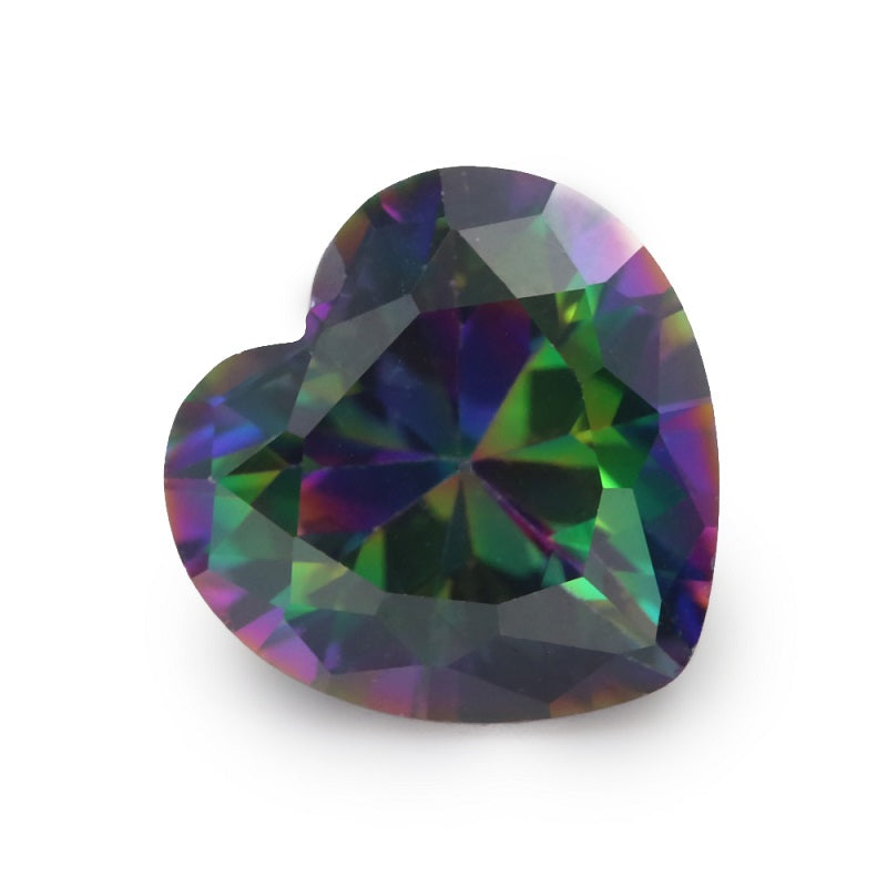 50pcs 3x3-12x12mm 5A Heart Cut Plating Mix Color CZ Stone Loose Cubic Zirconia Synthetic Gemstone for Jewelry