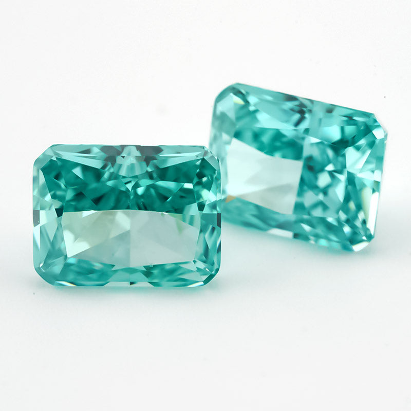 Size 6x8mm~7x9mm 14#Blue Green Octangle Radiant Crushed Ice Cut Cubic Zirconia Stone 5A Loose CZ Synthetic Gemstone for Jewelry Making