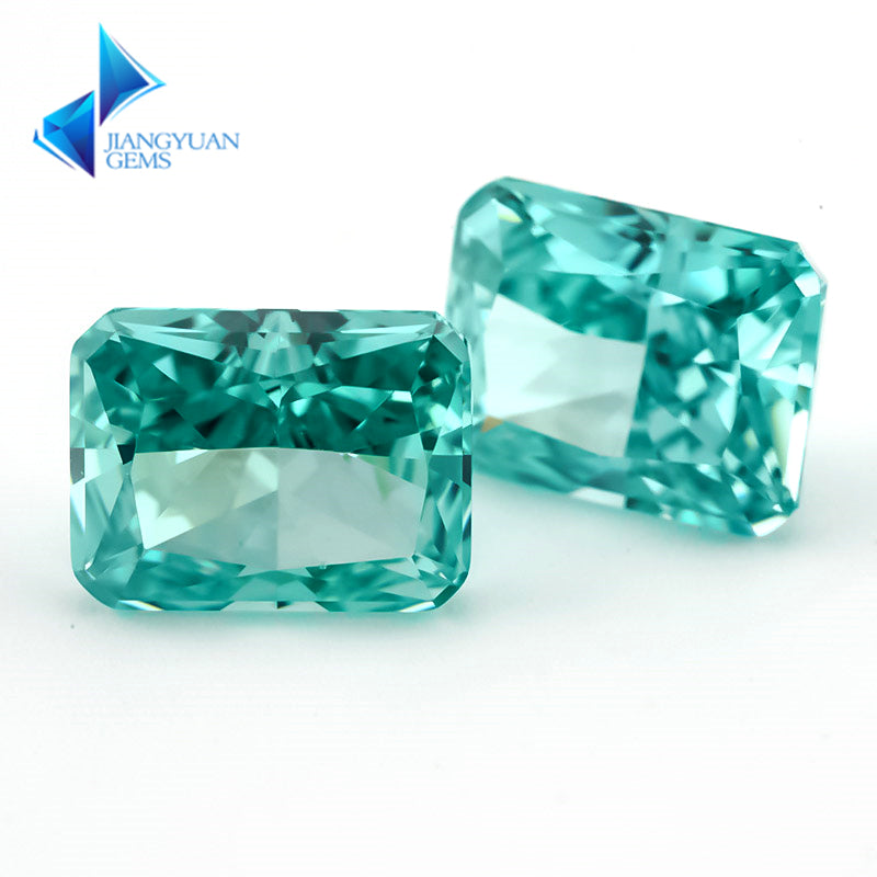 Size 6x8mm~7x9mm 14#Blue Green Octangle Radiant Crushed Ice Cut Cubic Zirconia Stone 5A Loose CZ Synthetic Gemstone for Jewelry Making