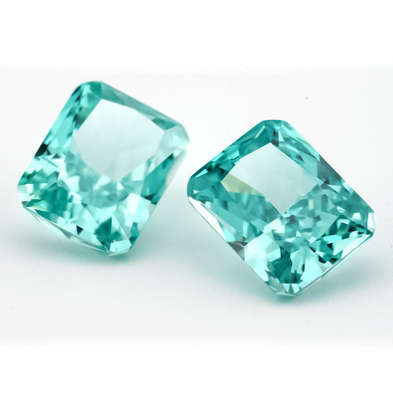 Size 6x8mm~7x9mm 14#Blue Green Octangle Radiant Crushed Ice Cut Cubic Zirconia Stone 5A Loose CZ Synthetic Gemstone for Jewelry Making
