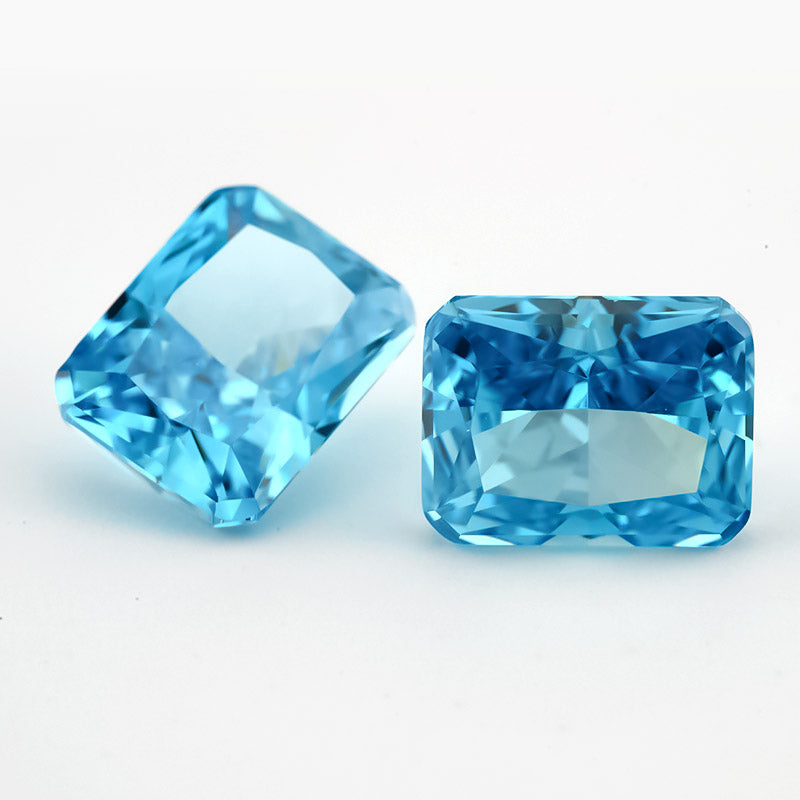 Size 6x8mm~8x10mm 18#Light Sea Blue Octangle Radiant Crushed Ice Cut Cubic Zirconia Stone 5A Loose CZ Synthetic Gemstone for Jewelry Making