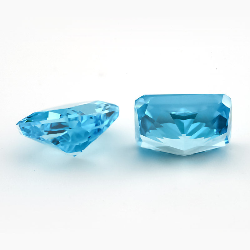 Size 6x8mm~8x10mm 18#Light Sea Blue Octangle Radiant Crushed Ice Cut Cubic Zirconia Stone 5A Loose CZ Synthetic Gemstone for Jewelry Making