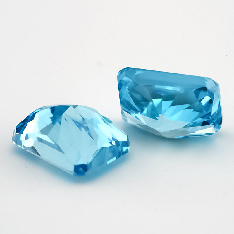 Size 6x8mm~8x10mm 18#Light Sea Blue Octangle Radiant Crushed Ice Cut Cubic Zirconia Stone 5A Loose CZ Synthetic Gemstone for Jewelry Making
