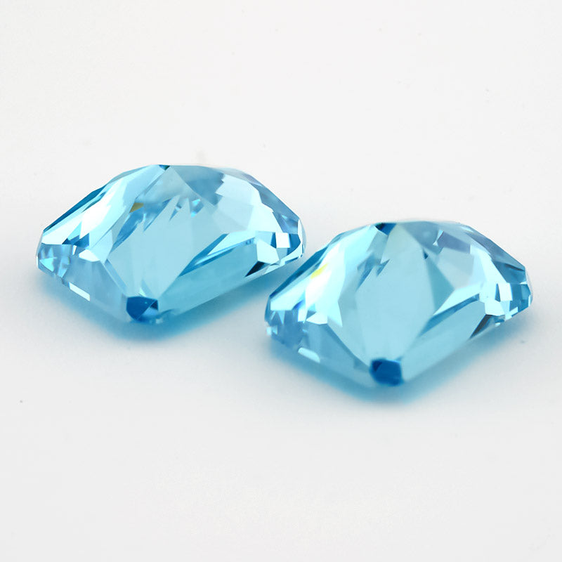Size 6x8mm~8x10mm 18#Light Sea Blue Octangle Radiant Crushed Ice Cut Cubic Zirconia Stone 5A Loose CZ Synthetic Gemstone for Jewelry Making