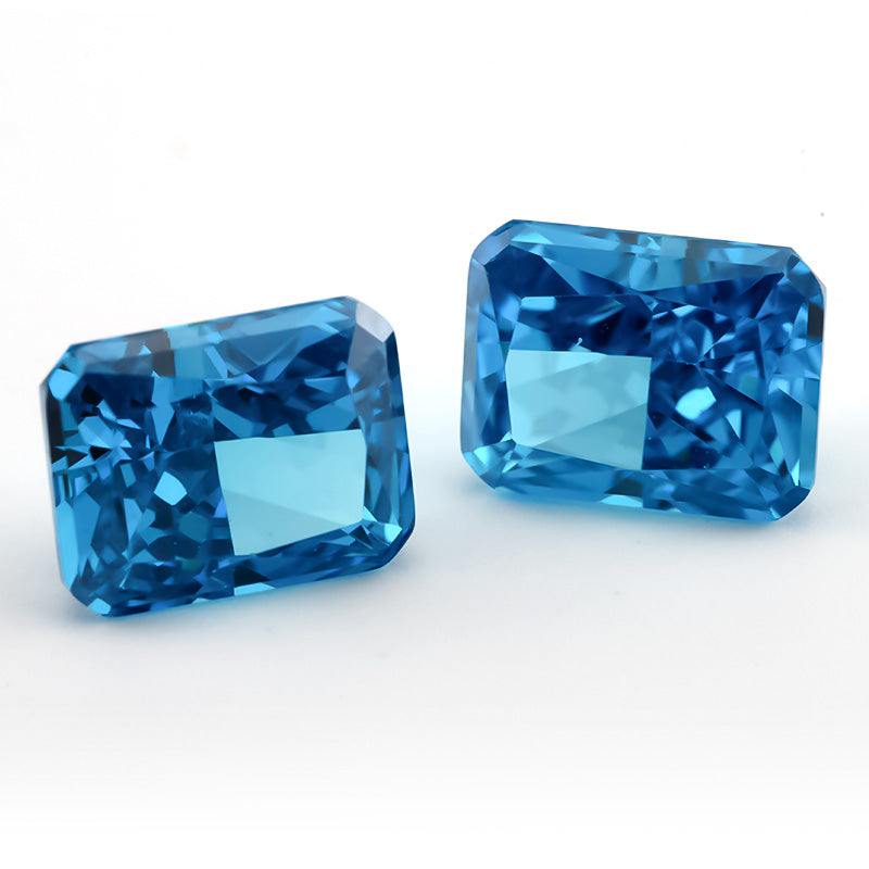 Size 6x8mm~8x10mm 19#Sea Blue Octangle Radiant Crushed Ice Cut Cubic Zirconia Stone 5A Loose CZ Synthetic Gemstone for Jewelry Making