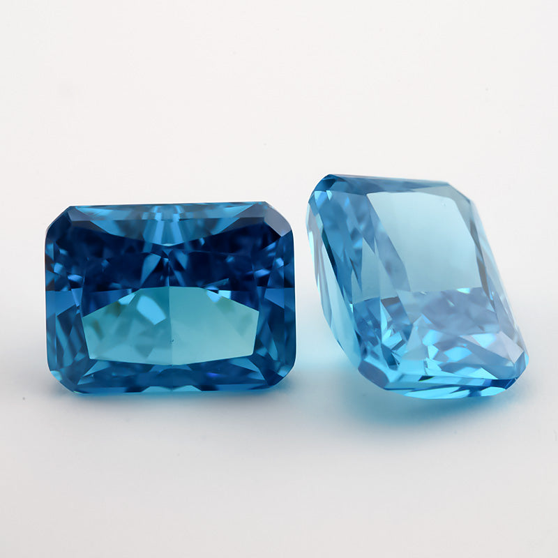 Size 6x8mm~8x10mm 19#Sea Blue Octangle Radiant Crushed Ice Cut Cubic Zirconia Stone 5A Loose CZ Synthetic Gemstone for Jewelry Making
