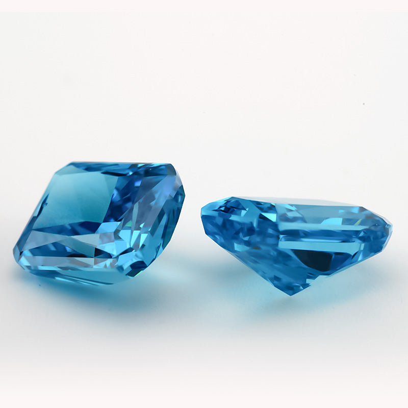 Size 6x8mm~8x10mm 19#Sea Blue Octangle Radiant Crushed Ice Cut Cubic Zirconia Stone 5A Loose CZ Synthetic Gemstone for Jewelry Making