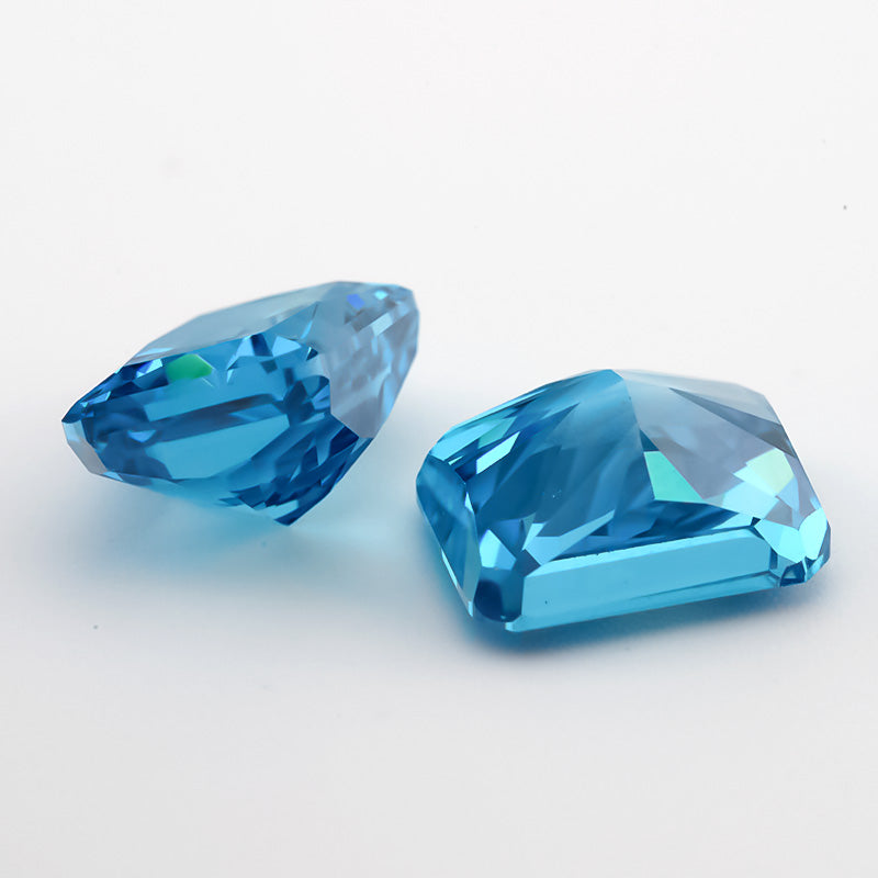 Size 6x8mm~8x10mm 19#Sea Blue Octangle Radiant Crushed Ice Cut Cubic Zirconia Stone 5A Loose CZ Synthetic Gemstone for Jewelry Making