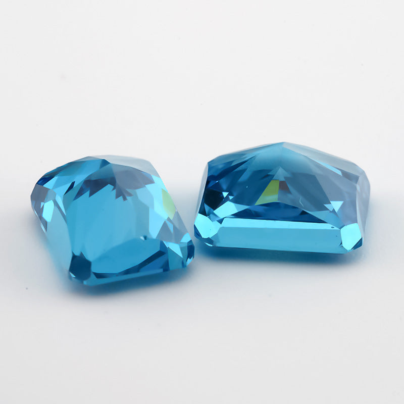 Size 6x8mm~8x10mm 19#Sea Blue Octangle Radiant Crushed Ice Cut Cubic Zirconia Stone 5A Loose CZ Synthetic Gemstone for Jewelry Making