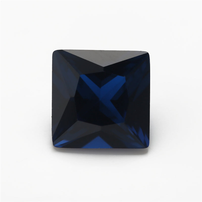 Size 3x3~10x10mm Square Princess Cut 114# Color Blue Stone Loose Spinel Synthetic Gemstone for Jewelry