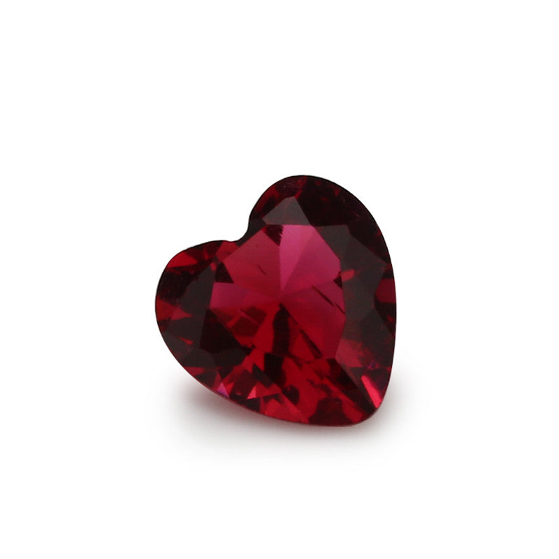 Size 3x3~10x10mm Heart Cut Rose Red Glass Stone Loose Synthetic Gemstone for Jewelry