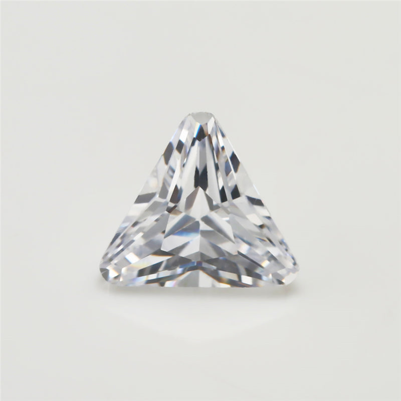 50pcs 5x5~8x8mm 5A Triangle Chamfered Coner White CZ Stone Loose Cubic Zirconia Synthetic Gemstone for Jewelry