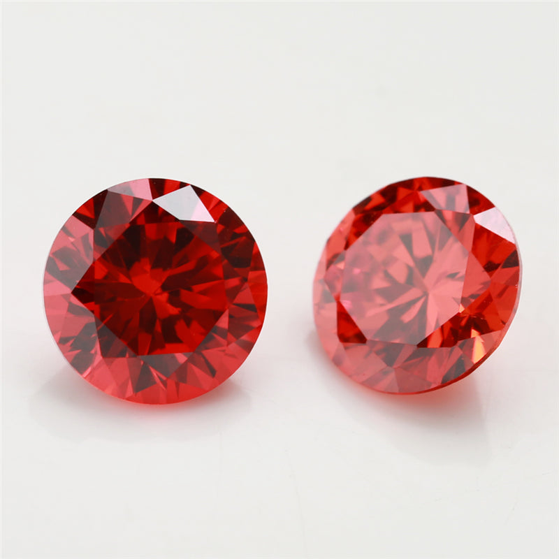 Size 0.8~12.0mm 5A Round Cut Orange CZ Stone Loose Cubic Zirconia Synthetic Gemstone for Jewelry
