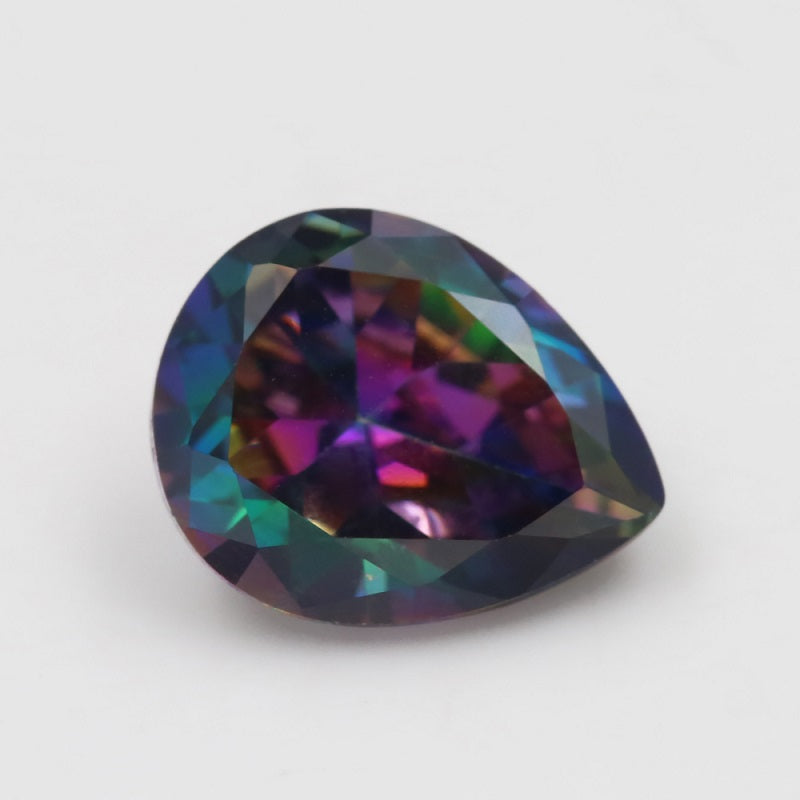 50pcs 3x5-10x12mm 5A Pear Cut Plating Mix Color CZ Stone Loose Cubic Zirconia Synthetic Gemstone for Jewelry