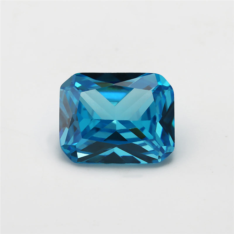 Size 4x6-10x12mm 5A Octangle Cut Sea Blue CZ Stone Loose Cubic Zirconia Synthetic Gemstone for Jewelry Making