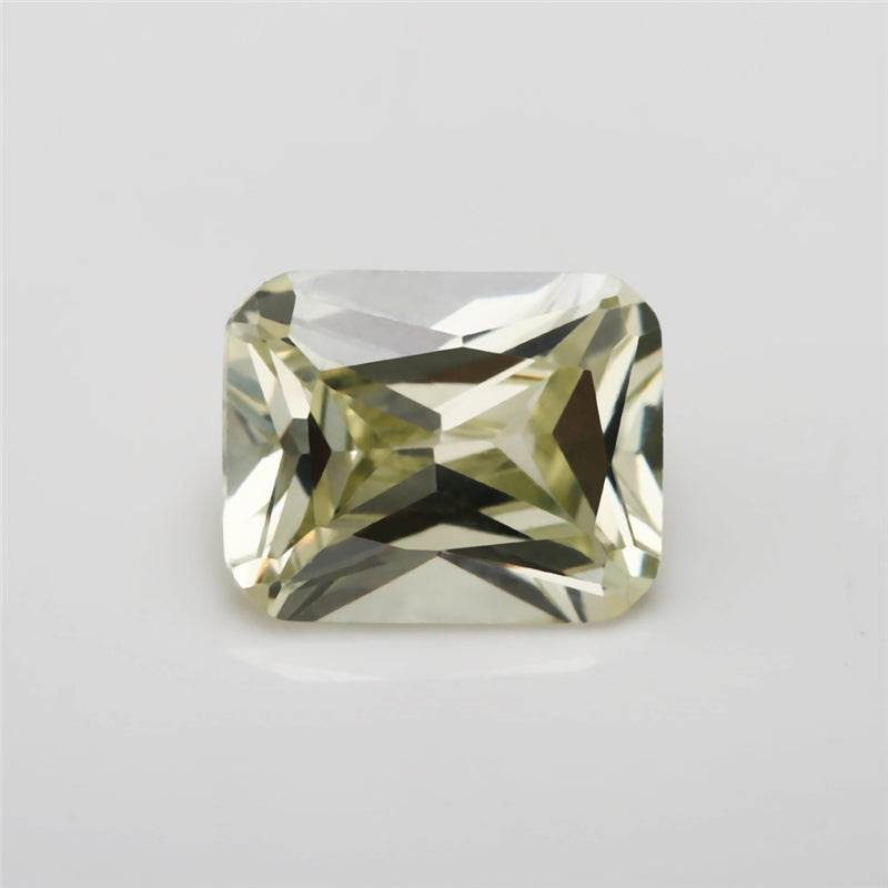 50pcs 4x6~10x12mm 5A Octangle Cut Olive Yellow CZ Stone Loose Cubic Zirconia Synthetic Gemstone for Jewelry