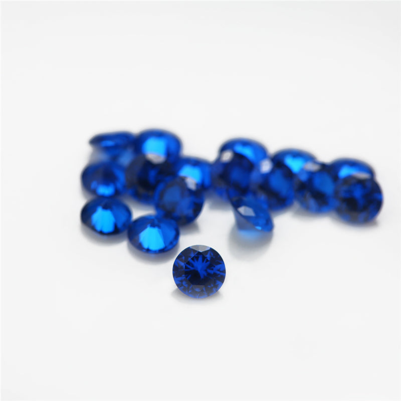Size 1.0~3.0mm Round Cut 113# Color Blue Stone Loose Spinel Synthetic Gemstone for Jewelry