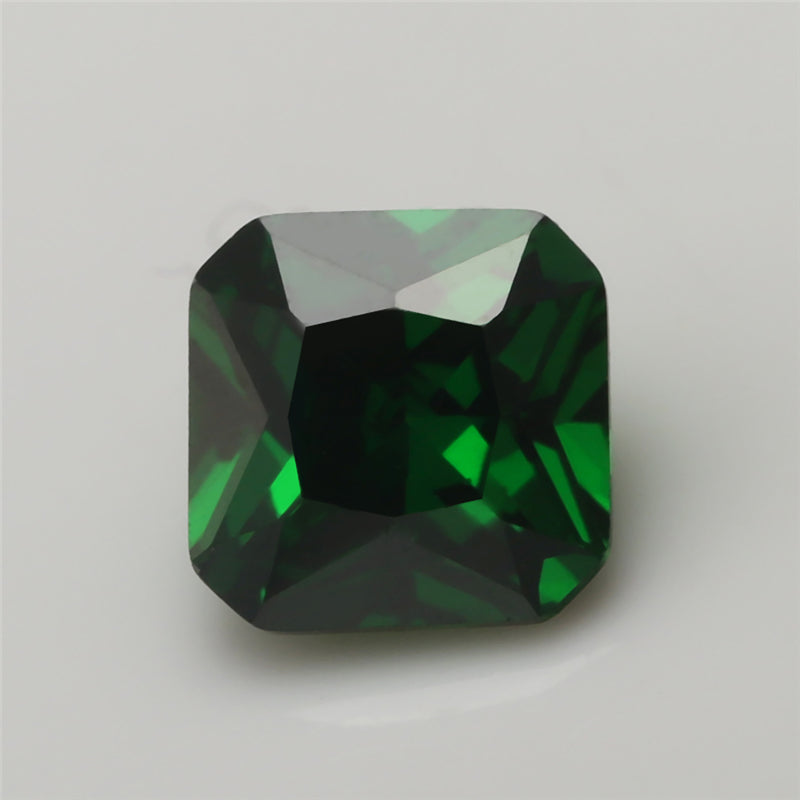 Size 3x3-10x10mm 5A Square Octangle Cut Green CZ Stone Loose Cubic Zirconia Synthetic Gemstone for Jewelry